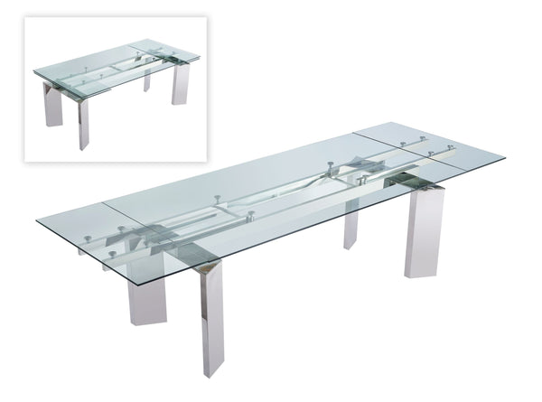 VIG Furniture Modrest Viking - Modern Extendable Glass Dining Table VGYFDT8180S-DT