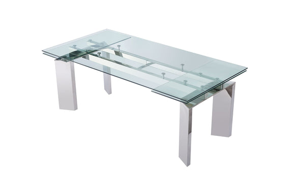 VIG Furniture Modrest Viking - Modern Extendable Glass Dining Table VGYFDT8180S-DT