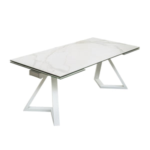 VIG Furniture Modrest Farrell - Modern White Ceramic Extendable Dining Table VGYFDT8765-3C-WHT-DT