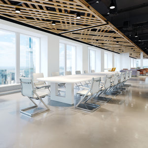 Zuo Modern Lider 100% Polyurethane, Steel Modern Commercial Grade Conference Chair Set - Set of 2 White, Silver 100% Polyurethane, Steel