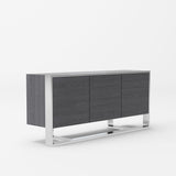 VIG Furniture Modrest Fauna - Modern Elm Grey & Stainless Steel Buffet VGBBBN-2M-GRY-BUF