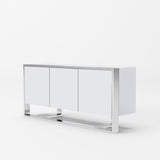 VIG Furniture Modrest Fauna - Modern White High Gloss & Stainless Steel Buffet VGBBBN-2M-WHT-BUF