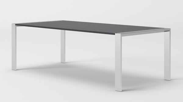 VIG Furniture Modrest Fauna - Modern Elm Grey & Stainless Steel Chrome Dining Table VGBBBN-2T-GREY-DT