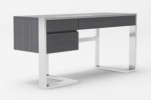 VIG Furniture Modrest Fauna - Modern Elm Grey & Stainless Steel Desk VGBBBN-2DK-GRY-DESK