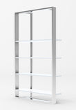 Modrest Fauna - Modern White High Gloss & Stainless Steel Bookshelf