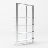 VIG Furniture Modrest Fauna - Modern White High Gloss & Stainless Steel Bookshelf VGBB1616BS-WHT-SHELF