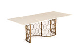 VIG Furniture Modrest Faye Modern White Concrete & Antique Brass Dining Table VGLBCHAR-DT220