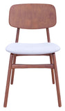 English Elm EE2826 100% Polyester, Rubberwood Scandinavian Commercial Grade Dining Chair Set - Set of 2 Light Gray, Walnut 100% Polyester, Rubberwood