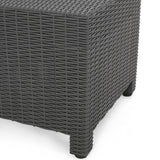 Waverly Outdoor Wicker Print Side Table, Dark Gray Noble House