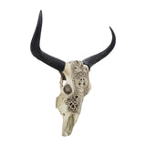 Sagebrook Home Contemporary Resin, 28" Bull Skull Wall Accent, Ivory/black Kd 16805 Multi Polyresin