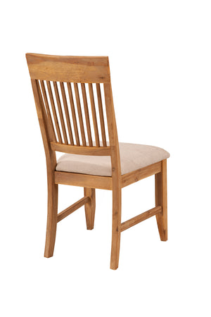 Alpine Furniture Aspen Set of 2 Side Chair, Antique Natural 8812-02 Iron Brush Antique Natural Acacia Solids and Acacia Veneer 23 x 20 x 39