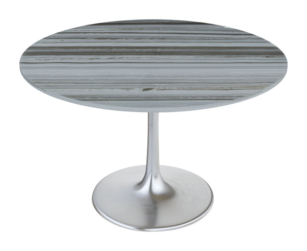 Zuo Modern Star Marble, MDF, Iron, Aluminum Modern Commercial Grade Dining Table Gray, Silver Marble, MDF, Iron, Aluminum