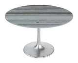 English Elm EE2898 Marble, MDF, Iron, Aluminum Modern Commercial Grade Dining Table Gray, Silver Marble, MDF, Iron, Aluminum