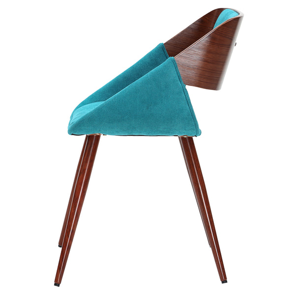 Cyprus Dining Chair - Chic Mid-Century Design with Comfortable Cushions and Stylish Bent Wood Frame