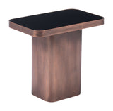 Marcos Tempered Glass, Steel Modern Commercial Grade Side Table