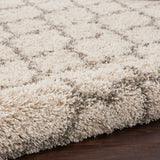 Nourison Amore AMOR2 Shag Machine Made Power-loomed Indoor only Area Rug Cream 7'10" x 10'10" 99446151315