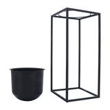 Sagebrook Home Contemporary Metal, Set of 2 -  10/12"d Planters, Black 16564 Black Iron