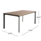 Noble House Westcott Outdoor Aluminum and Wood Dining Table, Natural