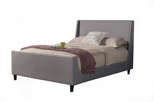 Alpine Furniture Amber Standard King Upholstered Bed, Grey Linen 1094EK Grey Linen Poplar Solids 81 x 88 x 50