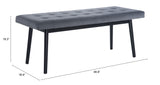 Zuo Modern Tanner 100% Polyester, MDF, Rubberwood Modern Commercial Grade Bench Gray, Black 100% Polyester, MDF, Rubberwood