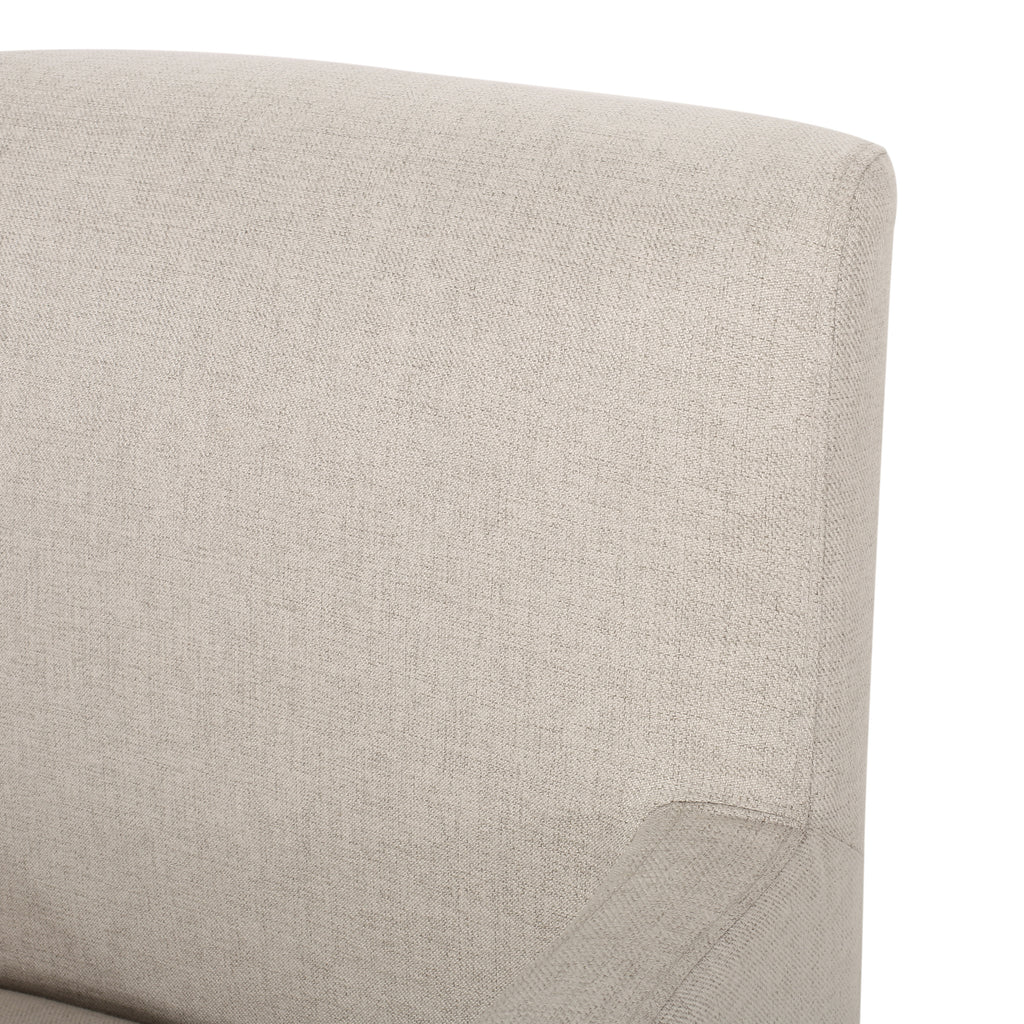 McClure Contemporary Upholstered Armchair, Textured Beige and Espresso Noble House