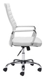 Zuo Modern Primero 100% Polyurethane, Plywood, Steel Modern Commercial Grade Office Chair White, Silver 100% Polyurethane, Plywood, Steel