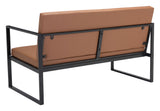 Zuo Modern Claremont 100% Polyurethane, Plywood, Steel Modern Commercial Grade Sofa Brown, Black 100% Polyurethane, Plywood, Steel