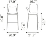 English Elm EE2648 100% Polyurethane, Plywood, Steel Modern Commercial Grade Bar Chair Set - Set of 2 Dark Gray, Walnut 100% Polyurethane, Plywood, Steel