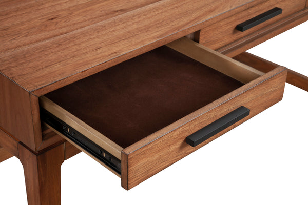 Nova Large Desk in Honey Maple - Elegant Mahogany Design with Dovetail Drawers & Smooth Glides