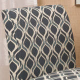 Kassi Contemporary Fabric Slipper Accent Chair, Blue, Navy, and Matte Black Noble House