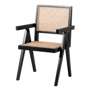 Bordeaux Rattan Dining Chair Black/Natural