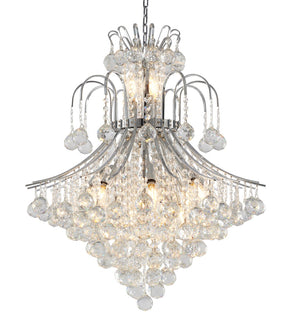 Bethel Chrome Chandelier in Metal & Crystal