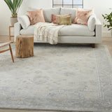 Nourison Asher ASR03 Persian Machine Made Power-loomed Indoor only Area Rug Lt Grey 9'3" x 12'7" 99446807069