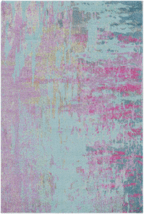 Felicity FCT-8003 Modern Polyester Rug FCT8003-679 Bright Purple, Teal, Bright Pink, Tan, Aqua 100% Polyester 6'7" x 9'