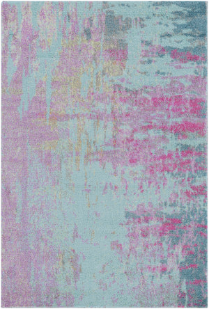 Felicity FCT-8003 Modern Polyester Rug FCT8003-679 Bright Purple, Teal, Bright Pink, Tan, Aqua 100% Polyester 6'7" x 9'