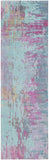 Felicity FCT-8003 Modern Polyester Rug FCT8003-268 Bright Purple, Teal, Bright Pink, Tan, Aqua 100% Polyester 2'6" x 8'