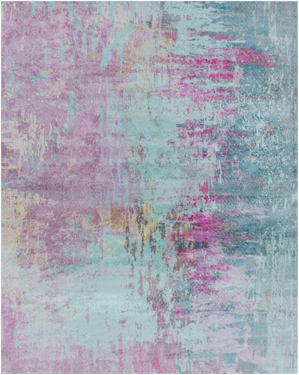 Felicity FCT-8003 Modern Polyester Rug FCT8003-810 Bright Purple, Teal, Bright Pink, Tan, Aqua 100% Polyester 8' x 10'