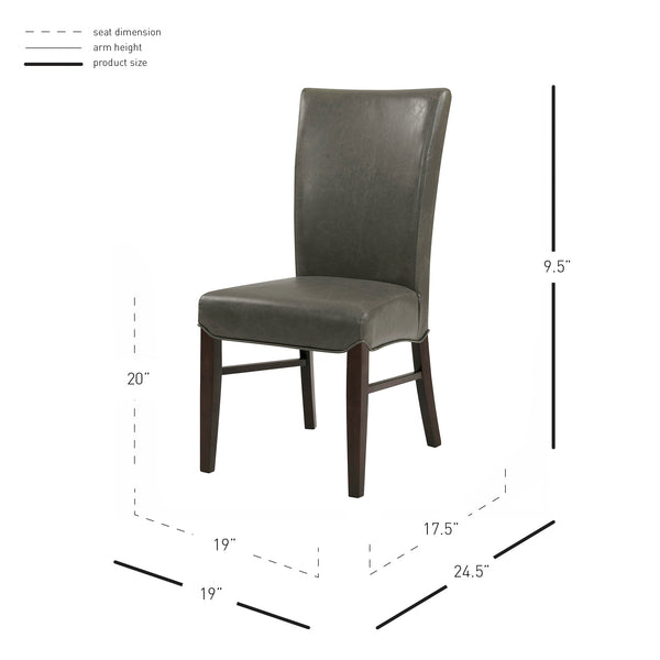Milton Bonded Leather Dining Chairs - Set of 2, Stylish Accent Chairs for Modern Home Decor