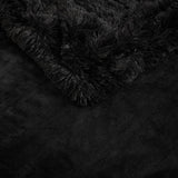 Malea Heated Transitional 100% Polyester Shaggy Fur Heated Throw Black 50x60''
