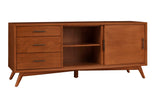 Alpine Furniture Flynn Large TV Console, Acorn 966-10 Acorn Mahogany Solids & Okoume Veneer 64 x 19 x 27