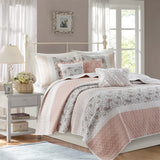 Madison Park Dawn Cottage/Country 100% Cotton T180 6 Pcs Printing Pieced Coverlet Set MP13-6873
