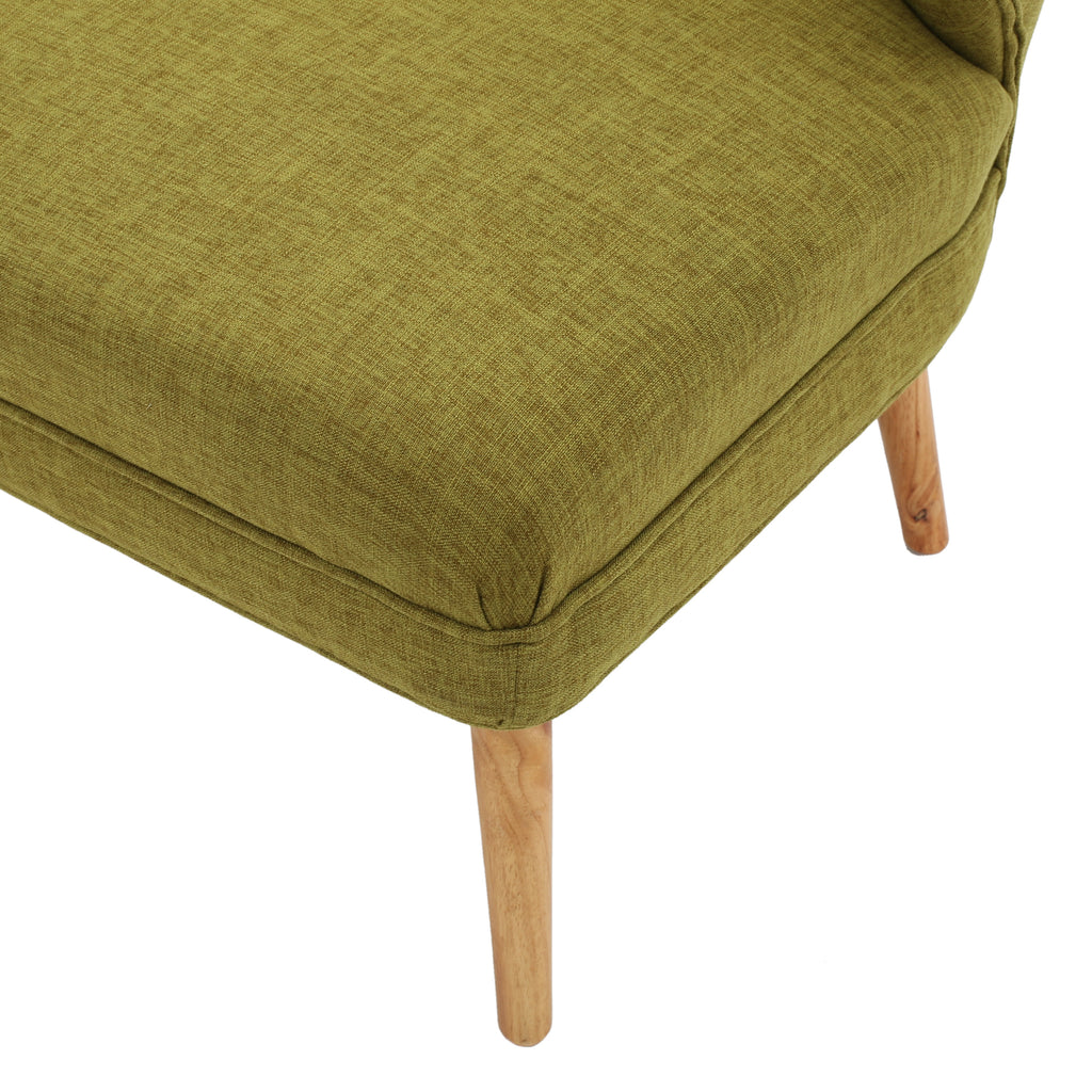 Noble House Desdemona Mid-Century Modern Fabric Settee, Green and Natural
