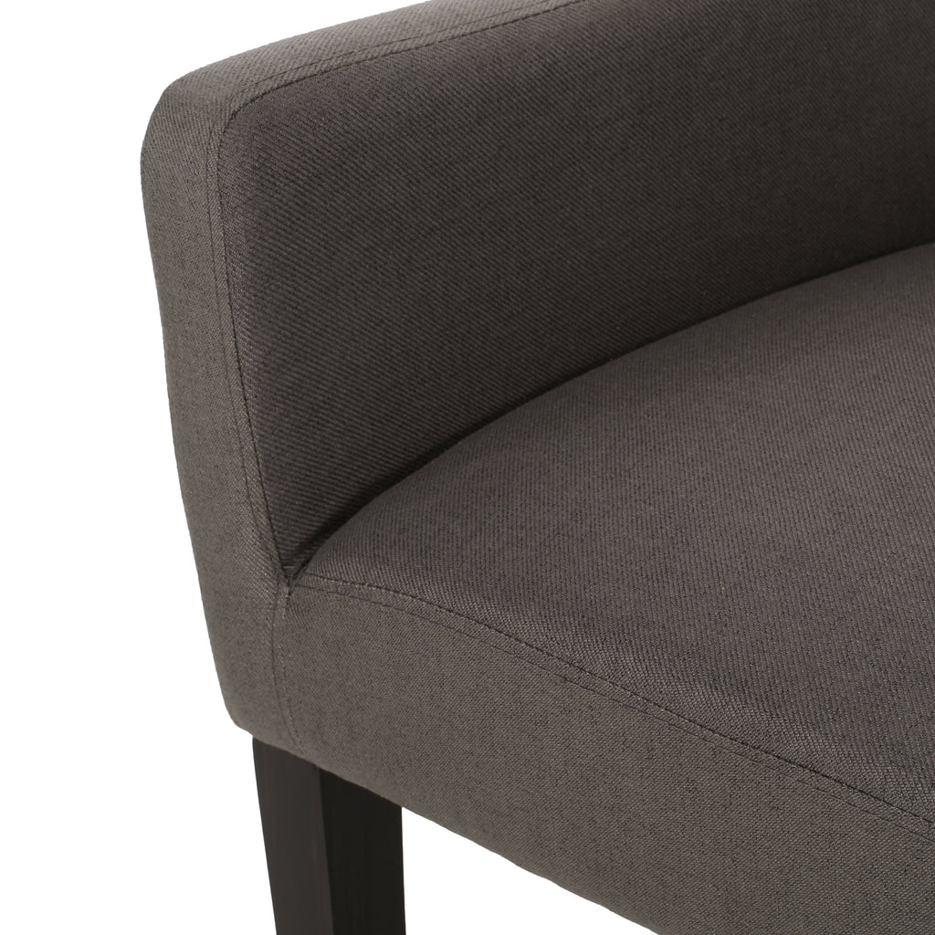 McClure Contemporary Upholstered Armchair, Dark Gray and Espresso Noble House