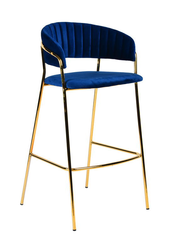 VIG Furniture Modrest Brandy Modern Blue Fabric Bar Stool (Set of 2) VGFH-FDC7052-BLU