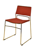 VIG Furniture Modrest Swain Modern Salmon Fabric & Gold Dining Chair (Set of 2) VGFHFDC8018-SAL