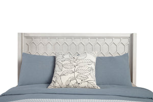 Denver Panel Bed with Honeycomb Design Headboard – Stylish Gray Mahogany Frame for Any Bedroom