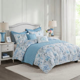Madison Park Pema Transitional 100% Polyester Printed 8pcs Comforter And Coverlet Set MP10-7677