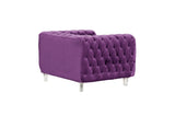 Syracus Purple Velvet Club Chair