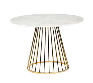 VIG Furniture Modrest Holly Modern White & Gold Round Dining Table VGFH-FDT7012-WHT