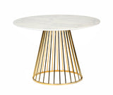 VIG Furniture Modrest Holly Modern White & Gold Round Dining Table VGFH-FDT7012-WHT